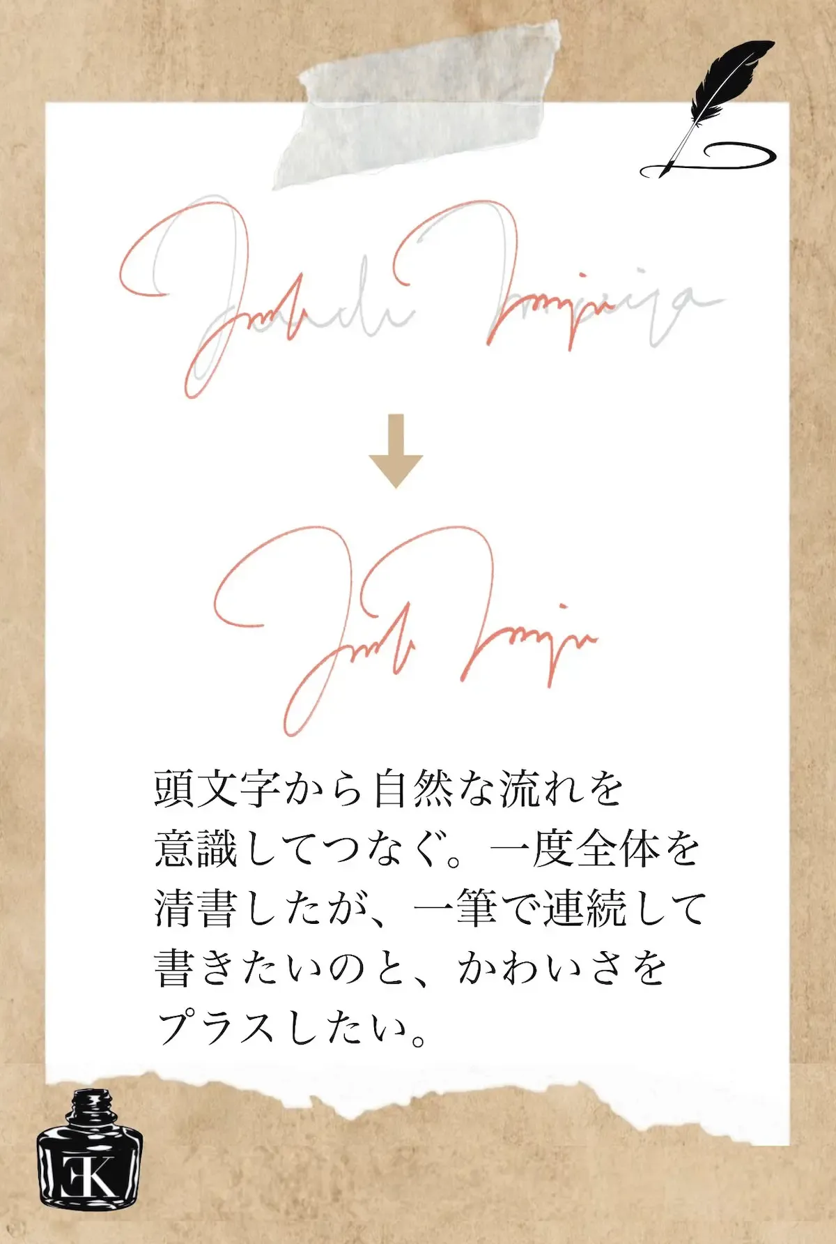 かわいいサインの書き方、作り方