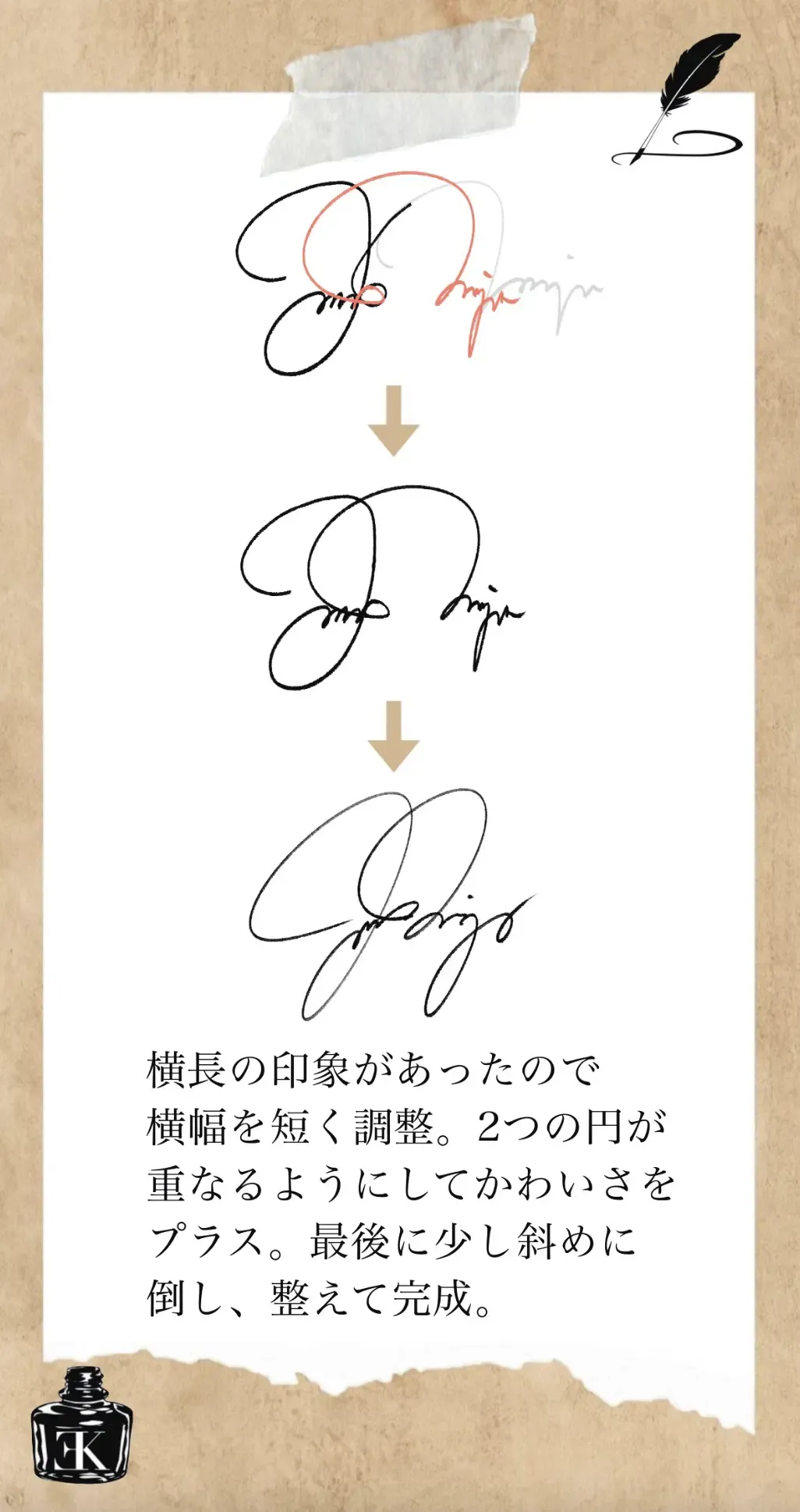 かわいいサインの書き方、作り方